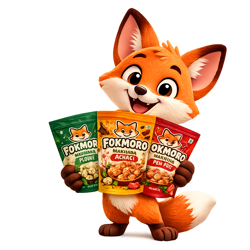 Fox mascot with packs